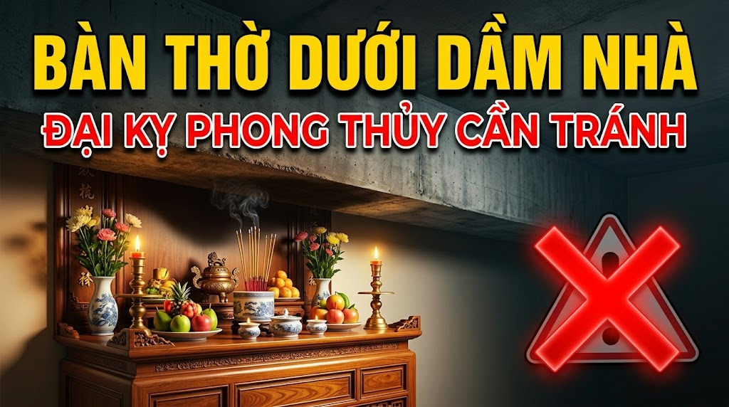 Bàn thờ dưới dầm nhà đại kị phong thủy cần tránh
